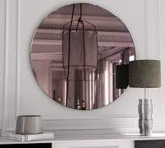 Glass Round Decoratie Pink Mirror For