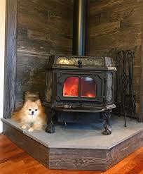 Corner Wood Stove Hearth Porcelain Barn