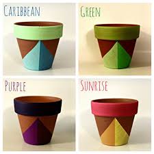 hand painted flower pots
