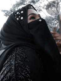 pareeza black handwork hijab with