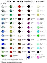 Swarovski Rhinestone And Crystal Color Chart Crystals 2 Love