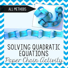 Solving Quadratic Equations Paper Chain