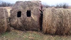 home made hay bale blind you