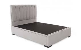 grey fabric ottoman bed frame