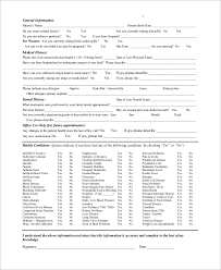 Sample Medical History Form 10 Examples In Word Pdf