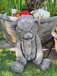 Stone Scarf Teddy Bear Garden Statue