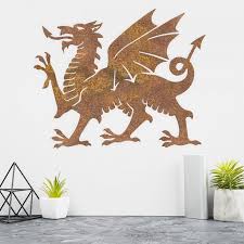 Rustic Welsh Dragon Wall Art 60cm