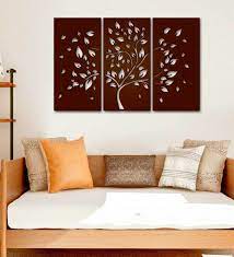 Leaf Design In Brown Wooden Wall
