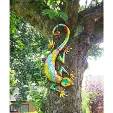 Colourful Metal Lizard Wall Art