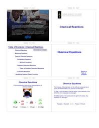 chemical reactionschemical reactions
