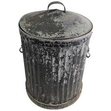 Industrial Trash Garbage Can with Lid For Sale at 1stDibs