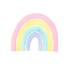 Pink Medium Watercolor Rainbow L And