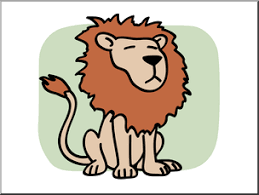 clip art basic words lion color