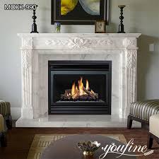 Hand Carved White Marble Fireplace