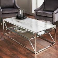 white marble glass coffee table with
