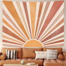 Amazon.com: Zussun Vintage Sun Tapestry Retro Boho Sunset Tapestries for  Bedroom Aesthetic Classroom Tapastrys Wall Hanging Abstract Rainbow Wall  Tapestry for Living Room Dorm (Orange, 48 x 36) : Home & Kitchen