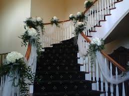 A banister provides additional safety on your staircase and visual appeal to a home. Banister Decorations For Wedding Wedding Staircase Wedding Staircase Decoration Staircase Garlan Wedding Staircase Wedding Staircase Decoration Stair Decor
