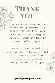 thank you for funeral flowers 10 note