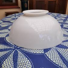 Large White Glass Lamp Shade Opaque