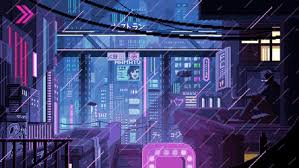 purple city lights animation gif