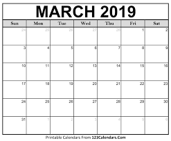 Select your week below for free weekly calendar downloads. Printable March 2019 Calendar Templates 123calendars Make It Calendar Printables Monthly Calendar Template Blank Calendar Template