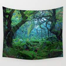 enchanted forest mood wall tapestry by