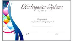 Kindergarten Diploma Certificate Template 3 Free Printable