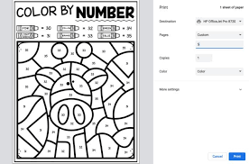 color by number free printables the