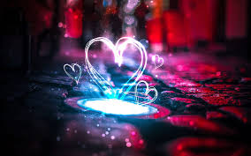 neon love hearts in 2020 hd wallpaper