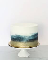 Navy Blue And White Water Colour 40th Birthday Cake 40th Birthday  gambar png