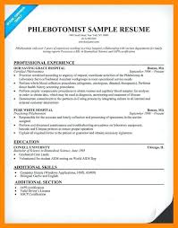 Phlebotomy Resume Objective Resume For Resume Sample Resume Sample