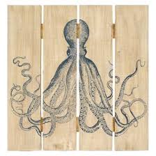 Octopus On Wood Panel 20x20 At Target