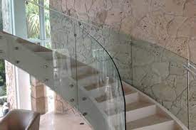 steel glass railing and stair glass