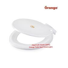 White Plastic Orange Toilet Seat Cover