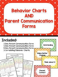 Behavior Chart Parent Communication Form