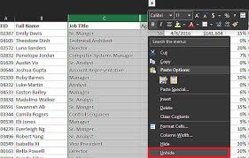 how to hide or unhide columns in excel