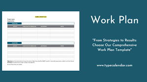 work plan templates excel pdf