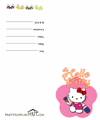 Free Printable Hello Kitty Birthday Invitation Wording