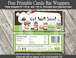 It's nice to download pages of free art, print them up, and make the holiday cuter with just a little bit of paper and double stick tape. Printable Kids Get Well Candy Bar Wrappers Free Download