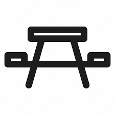 Bench Picnic Table Icon On