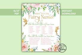 Fairy Name Game Fairy Party Game