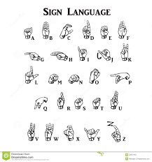 Sign Language Chart Stock Illustration Illustration Of Deaf