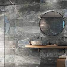 Bathroom wall tiles can come in all heights. Novus Grey Stone Effect Wall Tiles 300 X 900mm