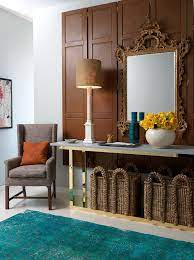 decorating a console table in an entryway