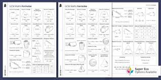 Gcse Maths Formula Sheets Overview
