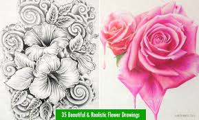 45 beautiful flower drawings and