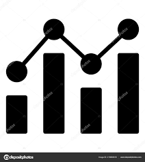 Bar Graph Analysis Glyph Icon Growth Chart Stock Vector