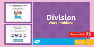 Division Word Problems Powerpoint