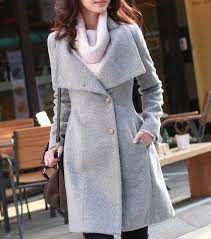 Gray Wool Jacket Women Coat Winter