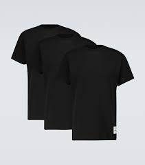 pack of three cotton t shirts in black